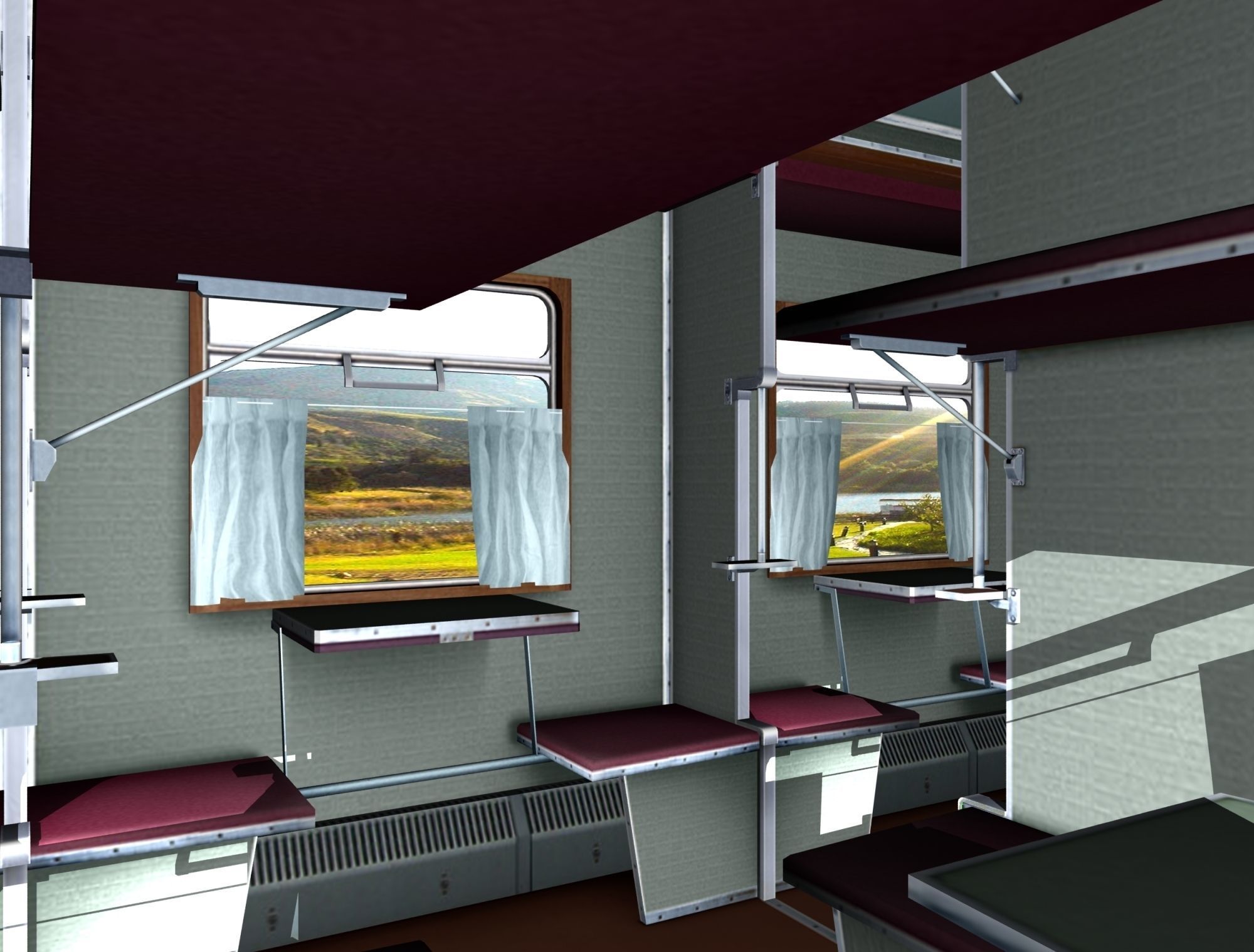 Railway wagon type 66W plant-KVZ Low-poly 3D model_15