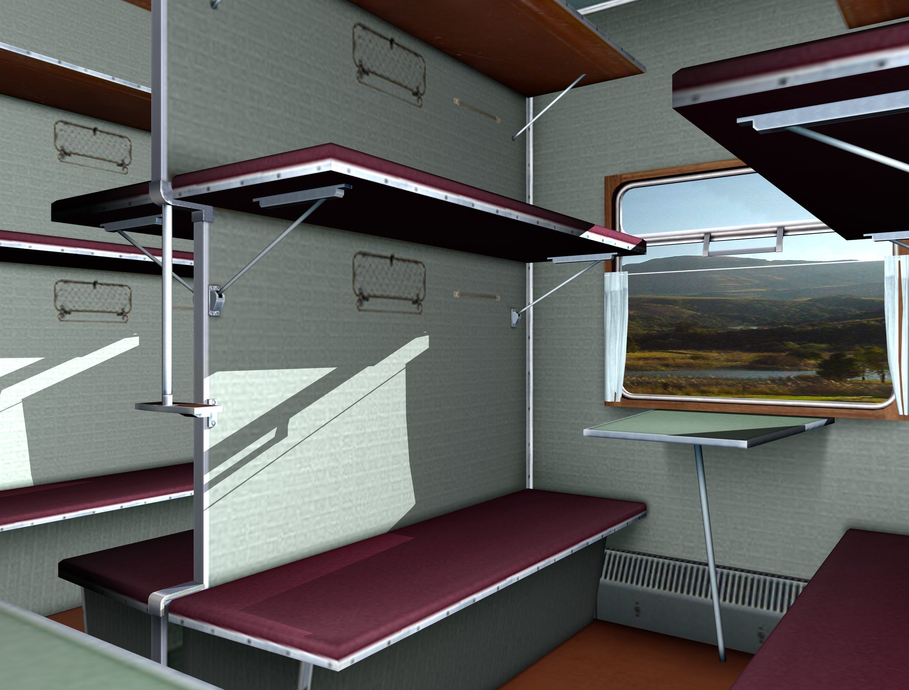 Railway wagon type 66W plant-KVZ Low-poly 3D model_13