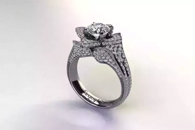 Diamonds Rose Engagement Ring 