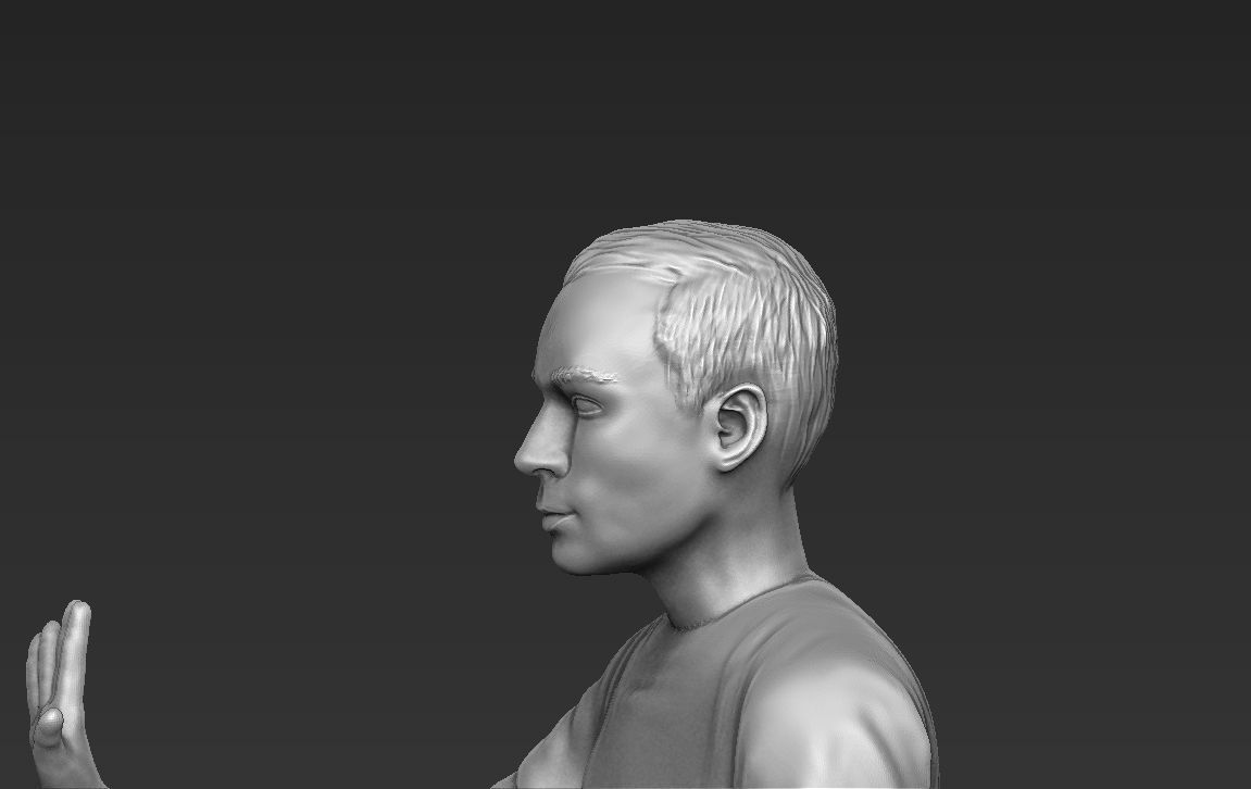 Sheldon Cooper Big Bang Theory ready for full color 3D printing 3D print model_34