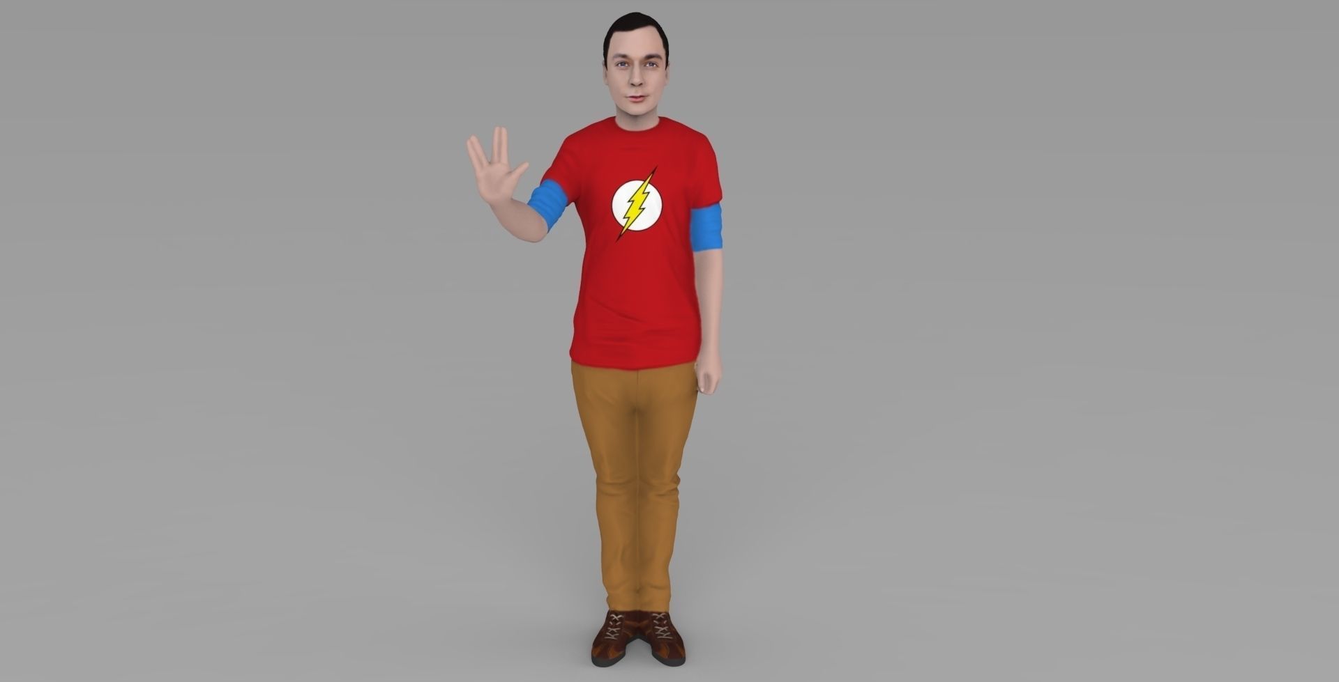 Sheldon Cooper Big Bang Theory ready for full color 3D printing 3D print model_2