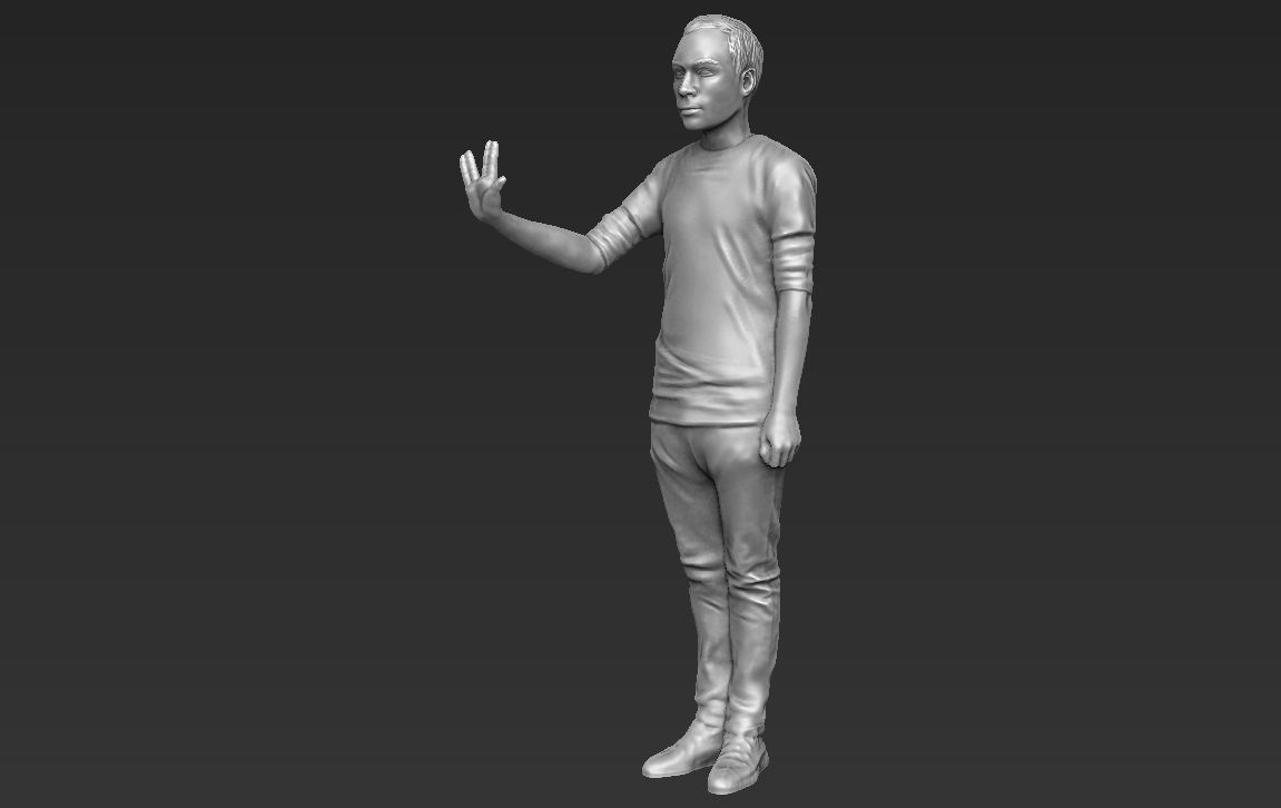 Sheldon Cooper Big Bang Theory ready for full color 3D printing 3D print model_27
