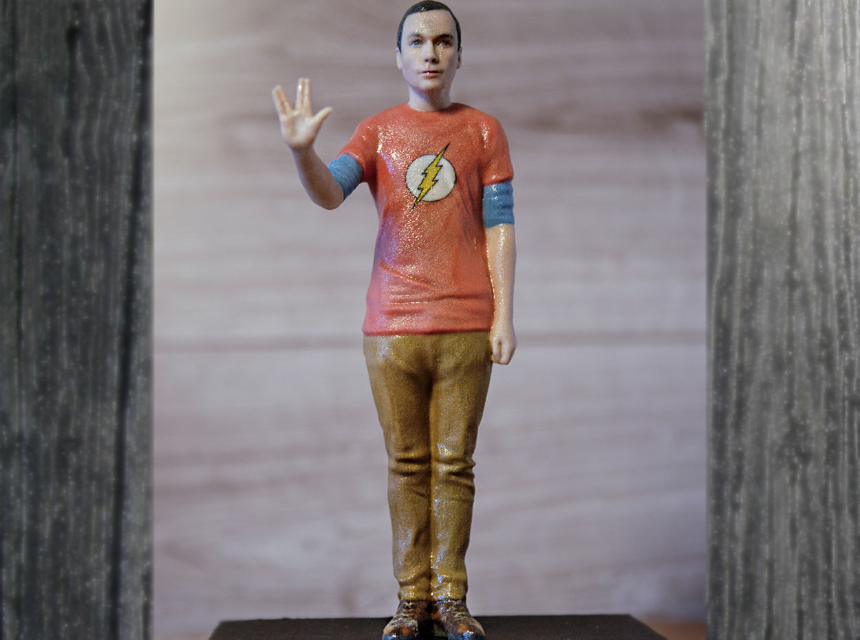 Sheldon Cooper Big Bang Theory ready for full color 3D printing 3D print model_8