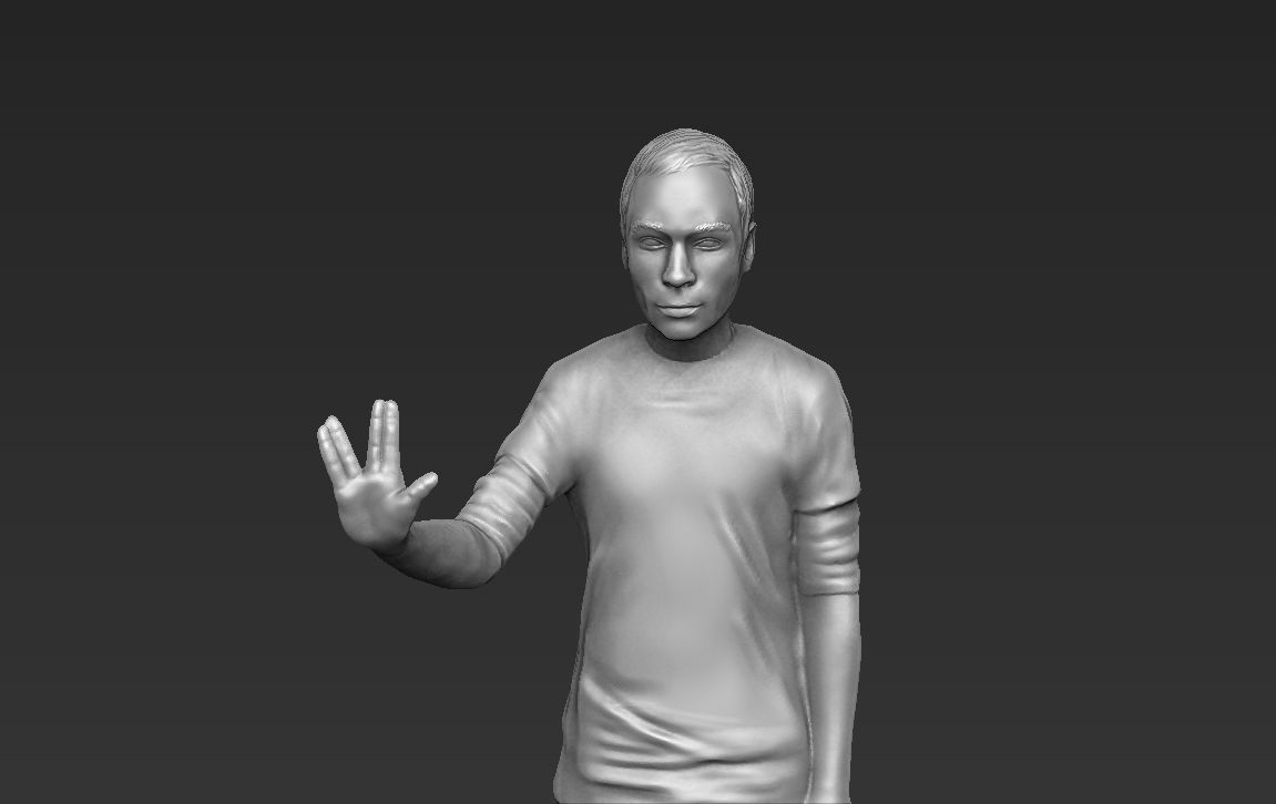 Sheldon Cooper Big Bang Theory ready for full color 3D printing 3D print model_31