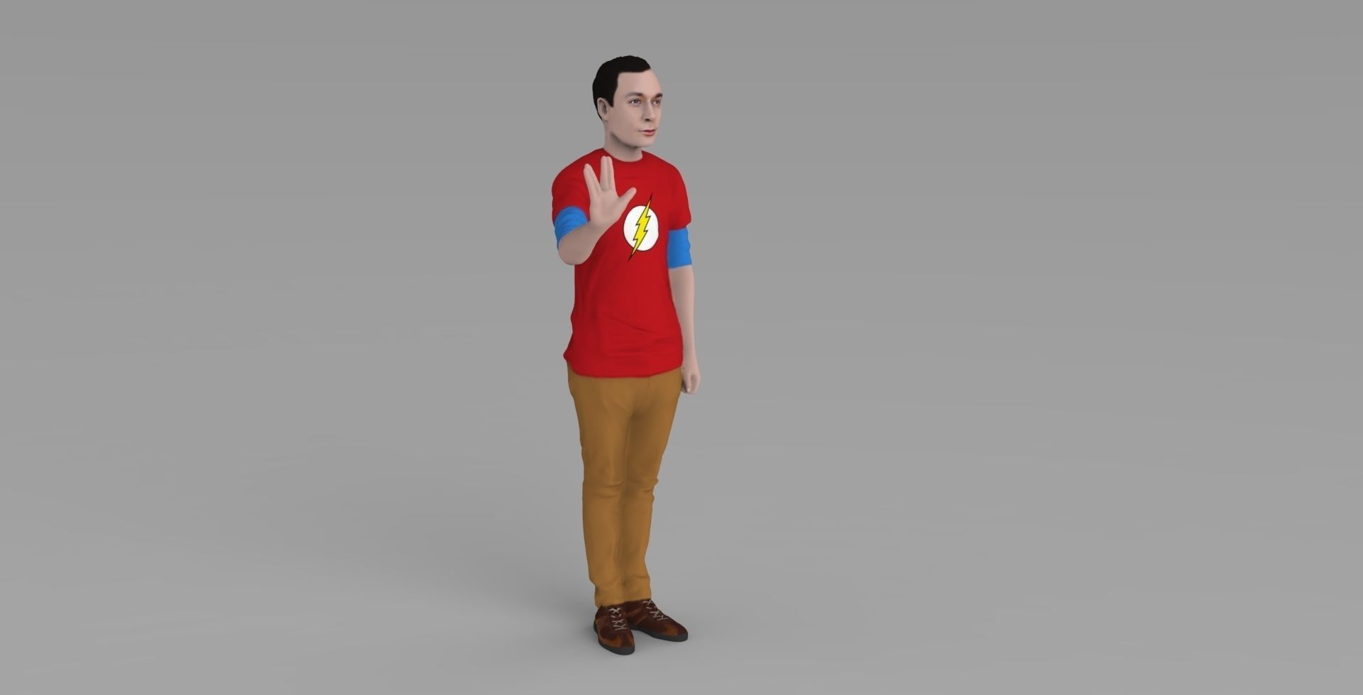 Sheldon Cooper Big Bang Theory ready for full color 3D printing 3D print model_21