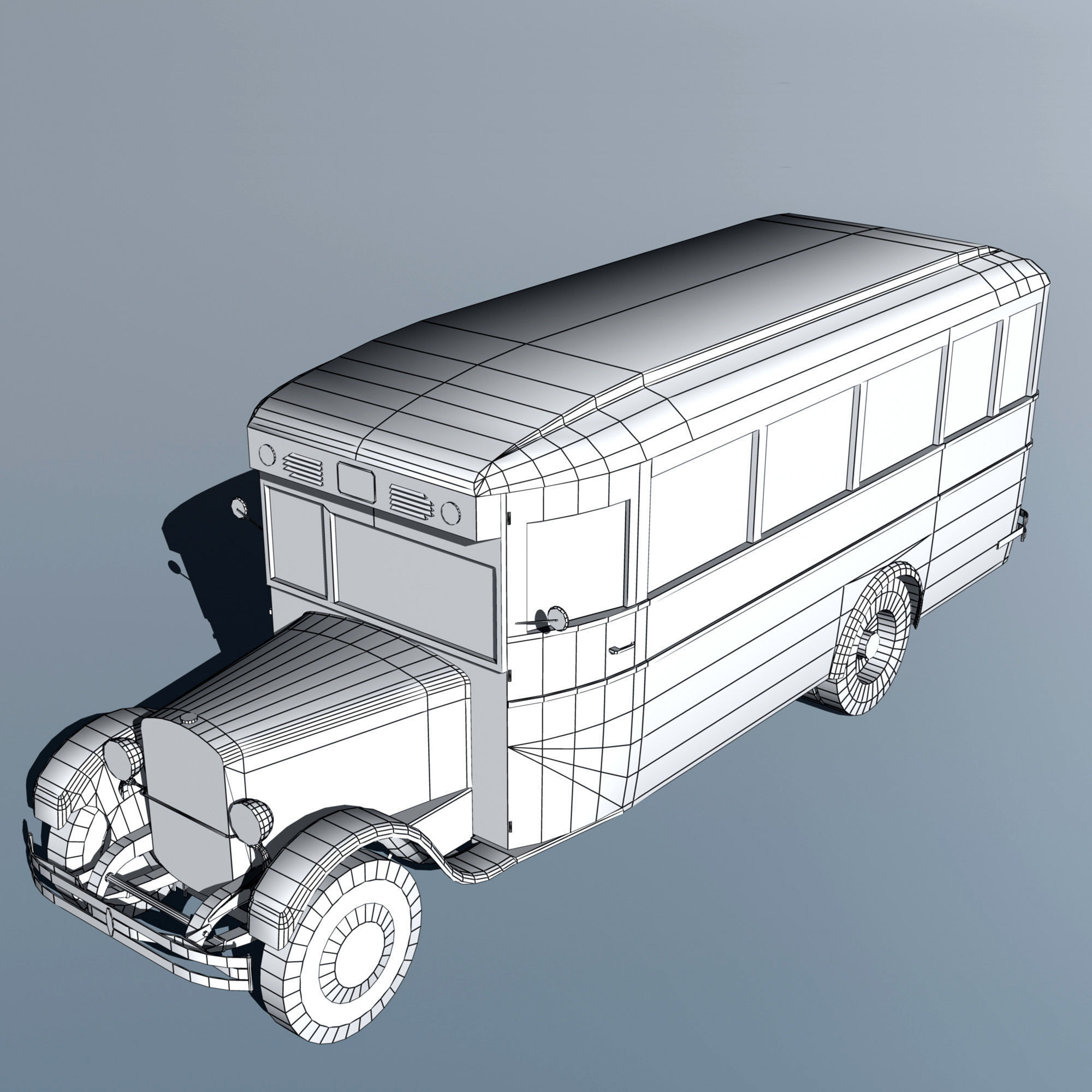 ZIS-8 city bus Low-poly 3D model_12
