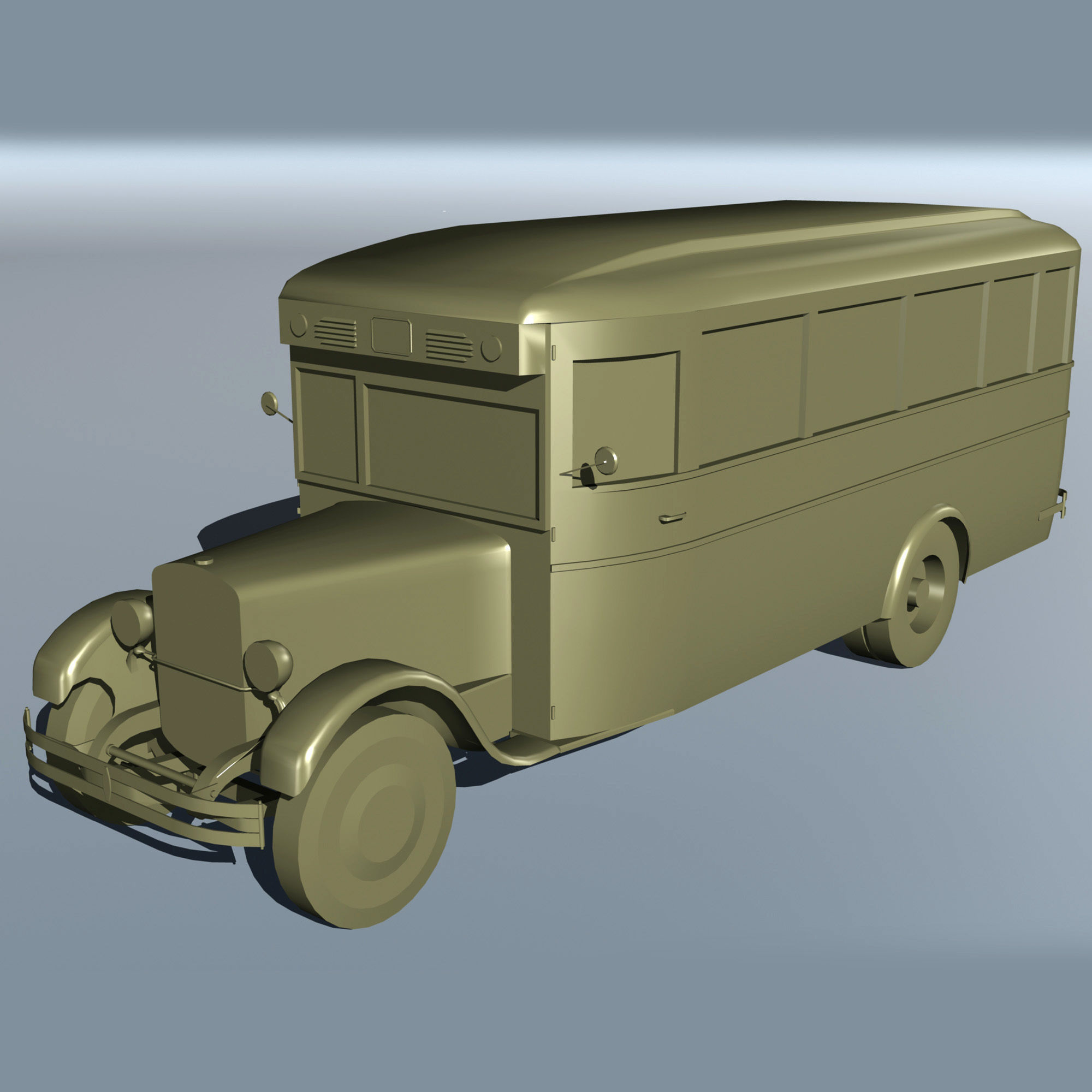 ZIS-8 city bus Low-poly 3D model_15