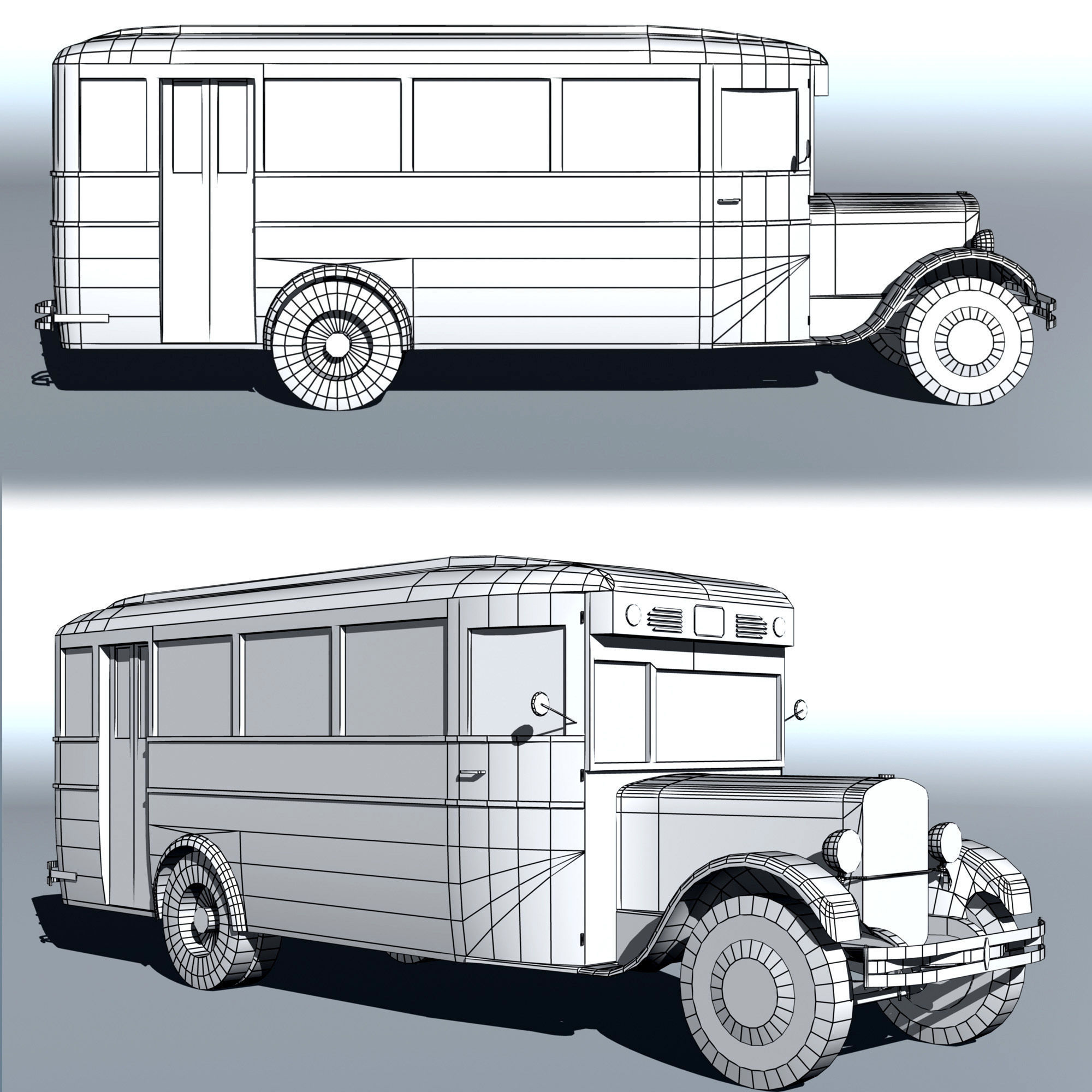 ZIS-8 city bus Low-poly 3D model_14
