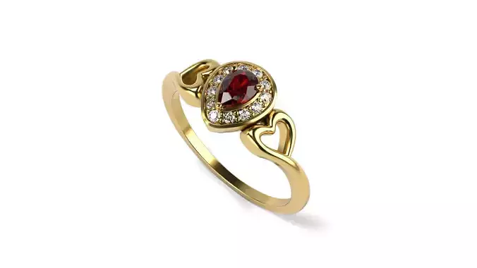Ruby diamond engagement-ring