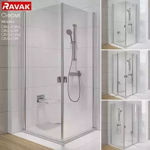 Corner shower cabins Ravak Chrome