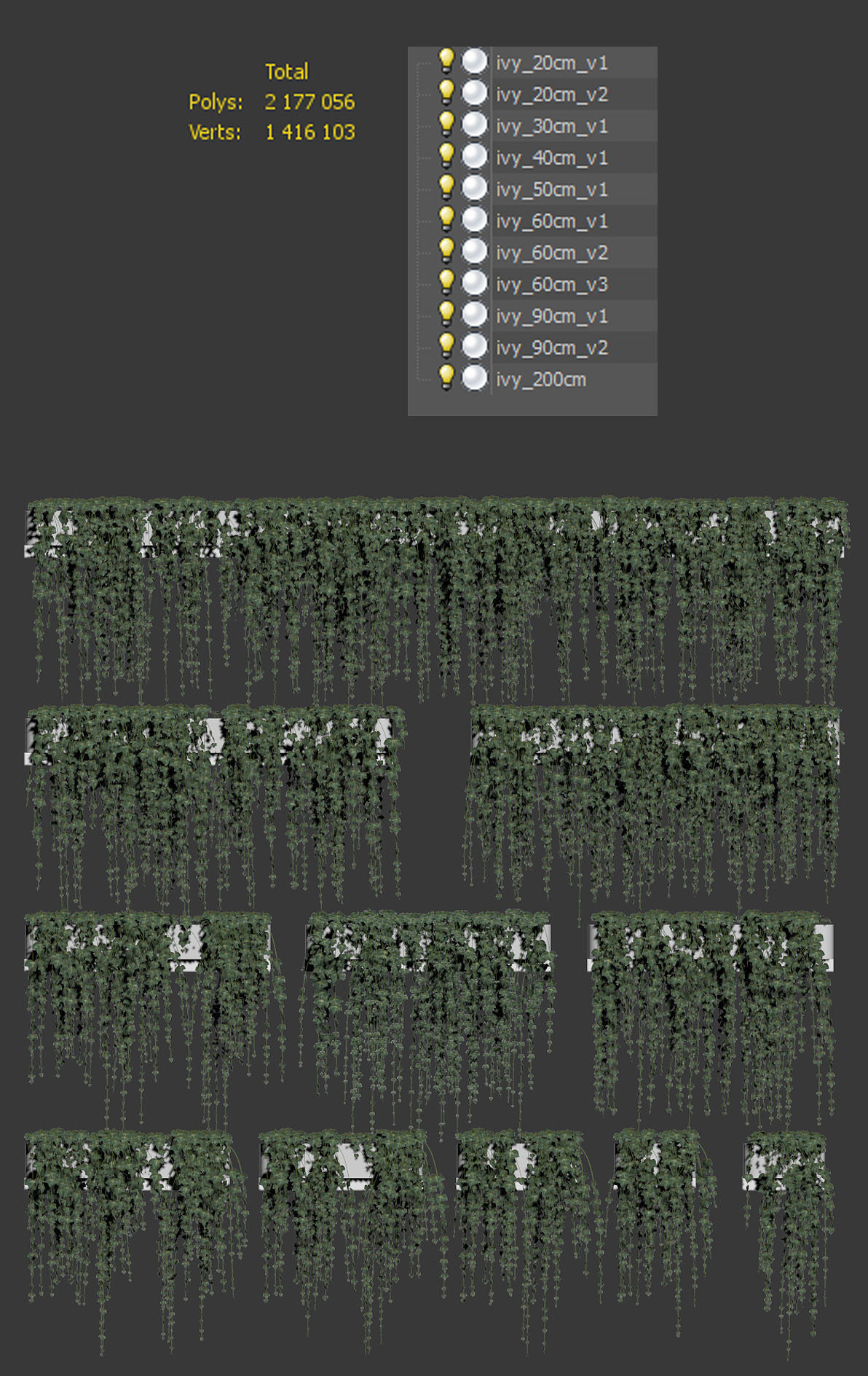 Ivy on the shelves 11 models 3D model_6