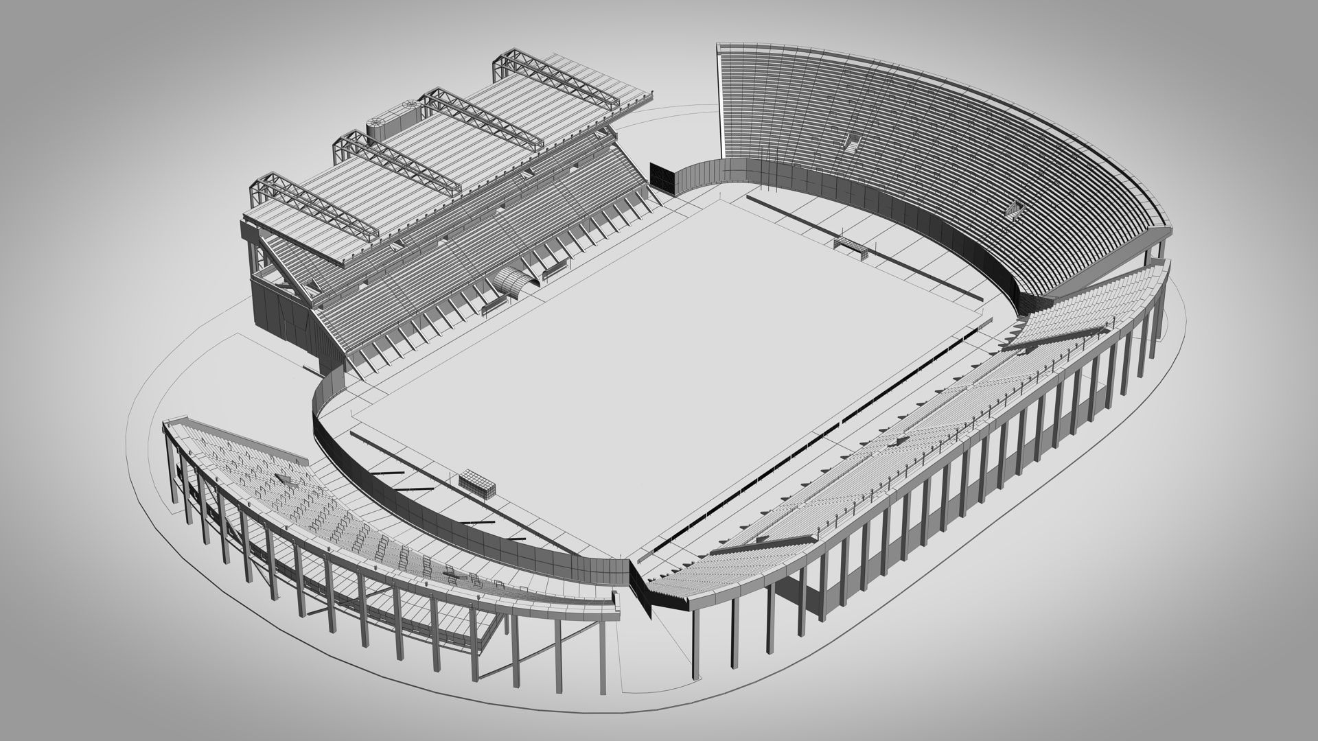 Stadium - Athletic Club San Lorenzo de Almagro Low-poly 3D model_3
