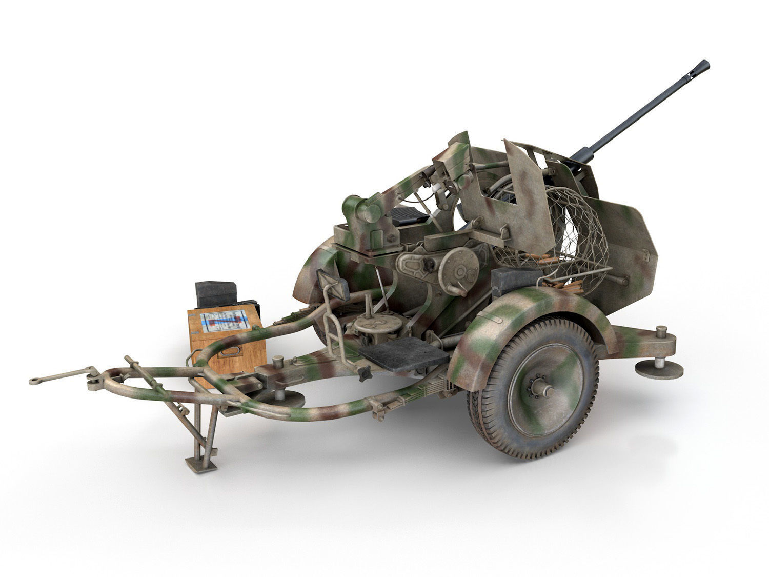 2cm Flak 38 with SD AH 51 - Trailer - FA81  3D model_4