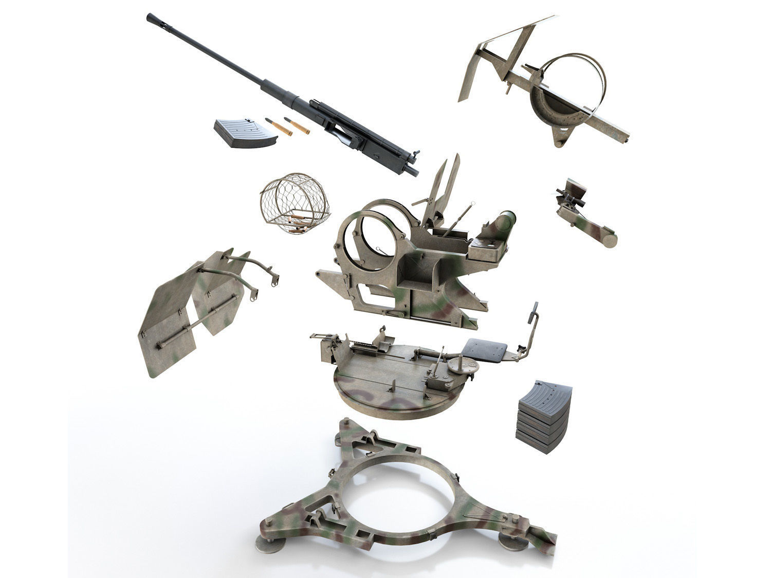 2cm Flak 38 with SD AH 51 - Trailer - FA81  3D model_10