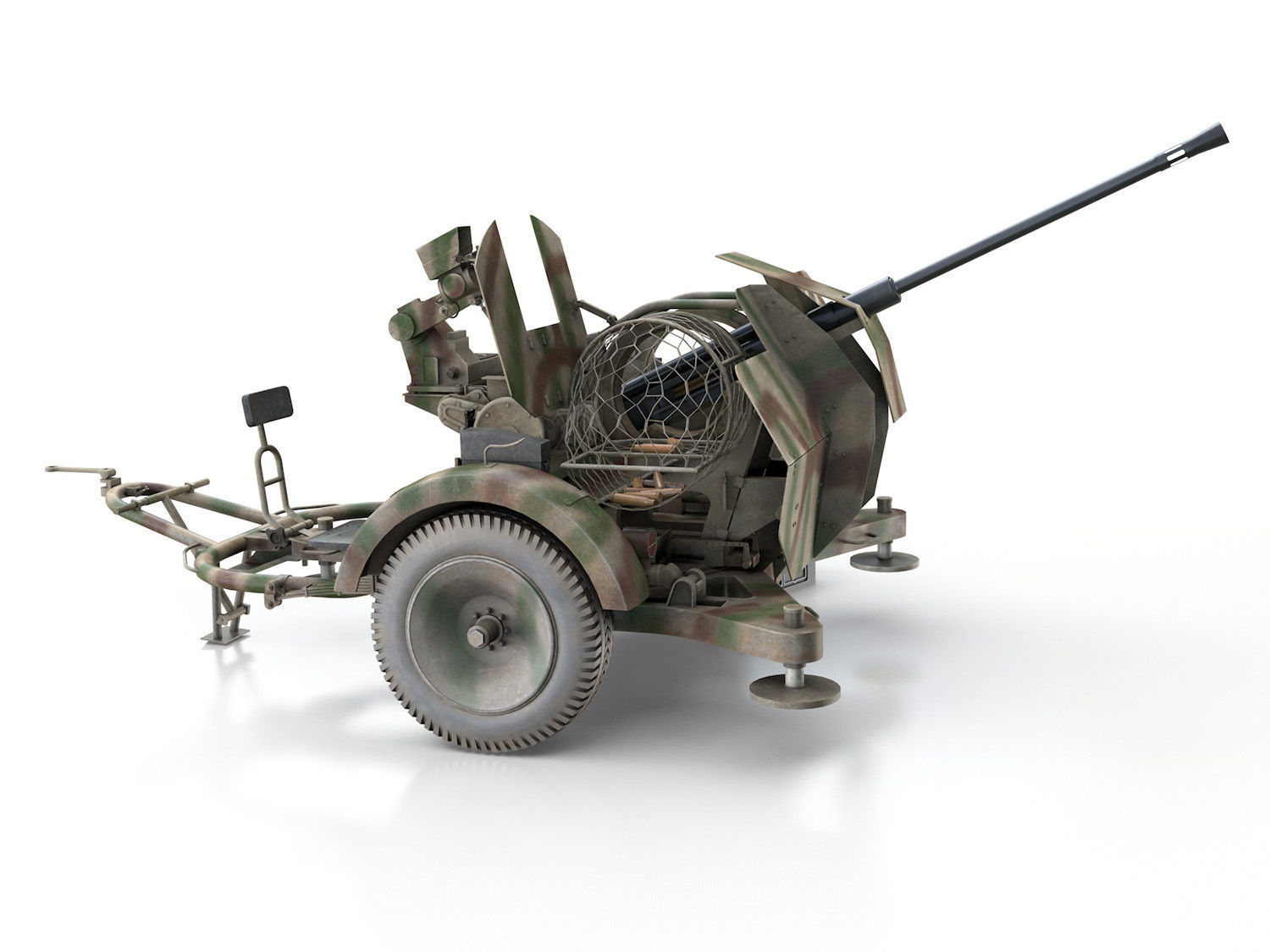 2cm Flak 38 with SD AH 51 - Trailer - FA81  3D model_5