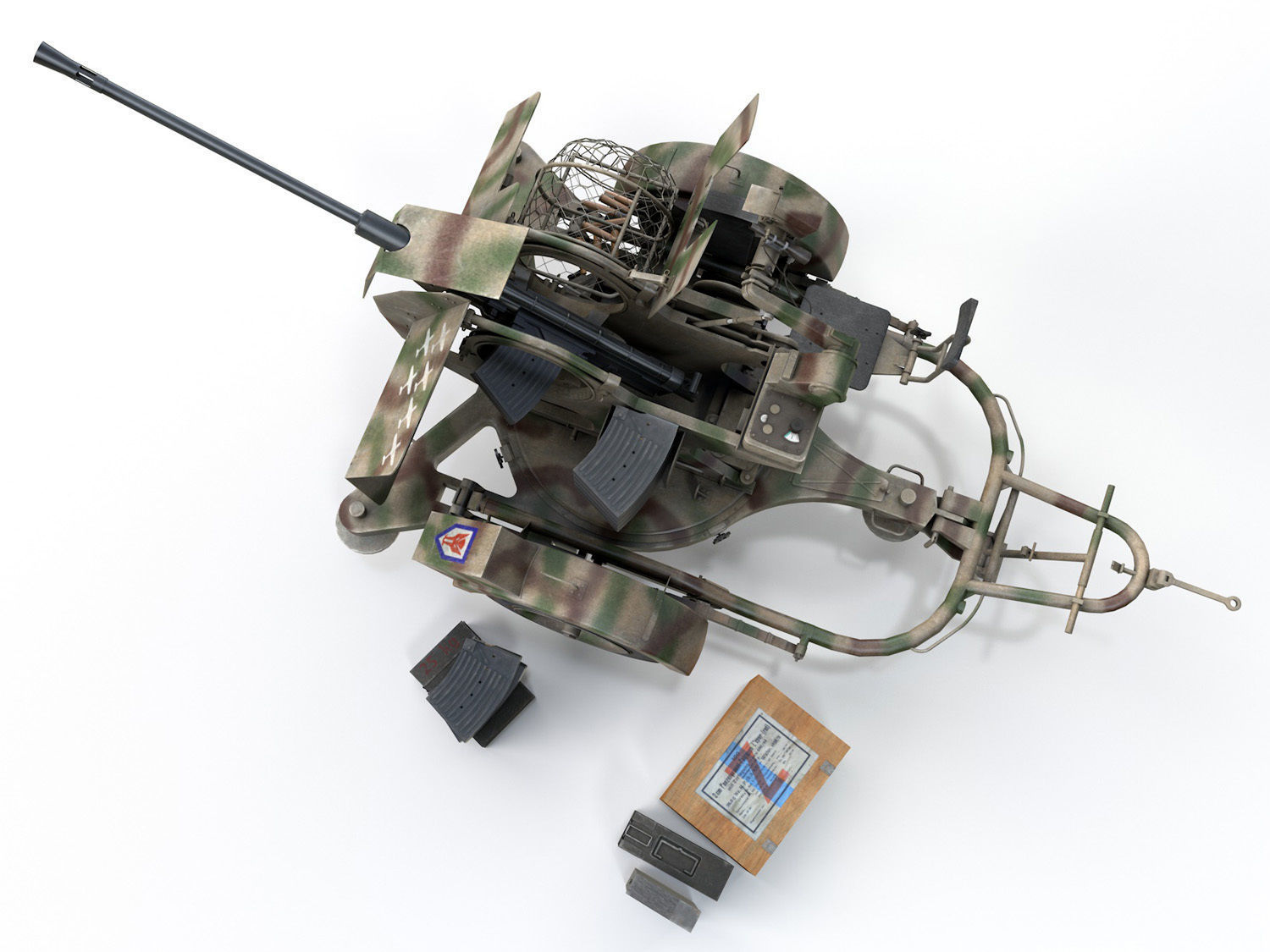 2cm Flak 38 with SD AH 51 - Trailer - FA81  3D model_6