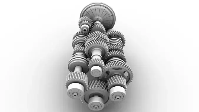 6 speed Reverse Gear Box with Accurate Ratios 3D model