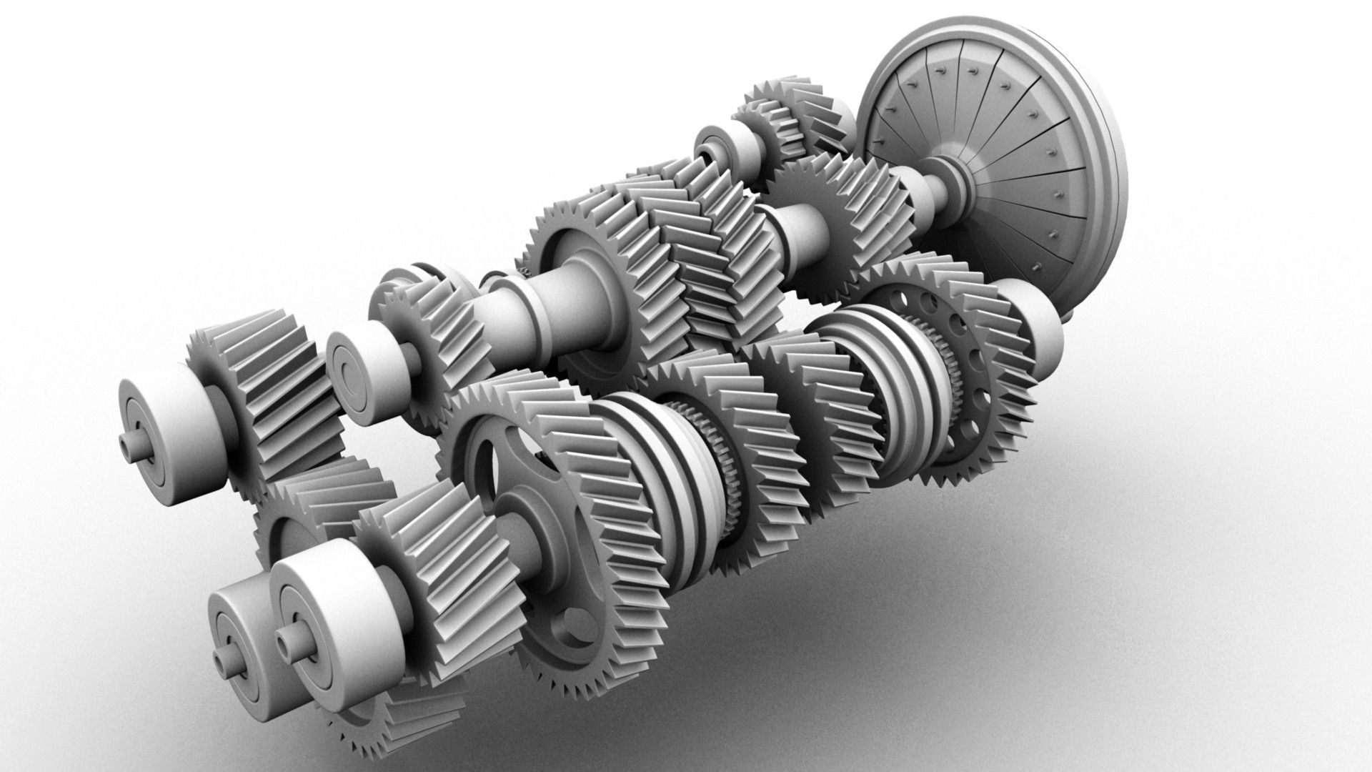 6 speed Reverse Gear Box with Accurate Ratios 3D model_1