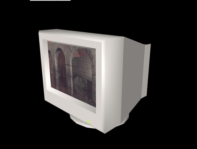 21 inch CRT  Monitor Free low-poly 3D model