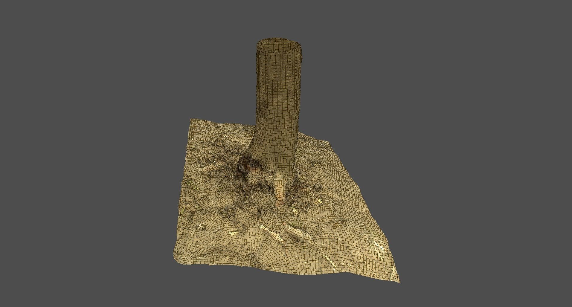 Tree stump Low-poly 3D model_4