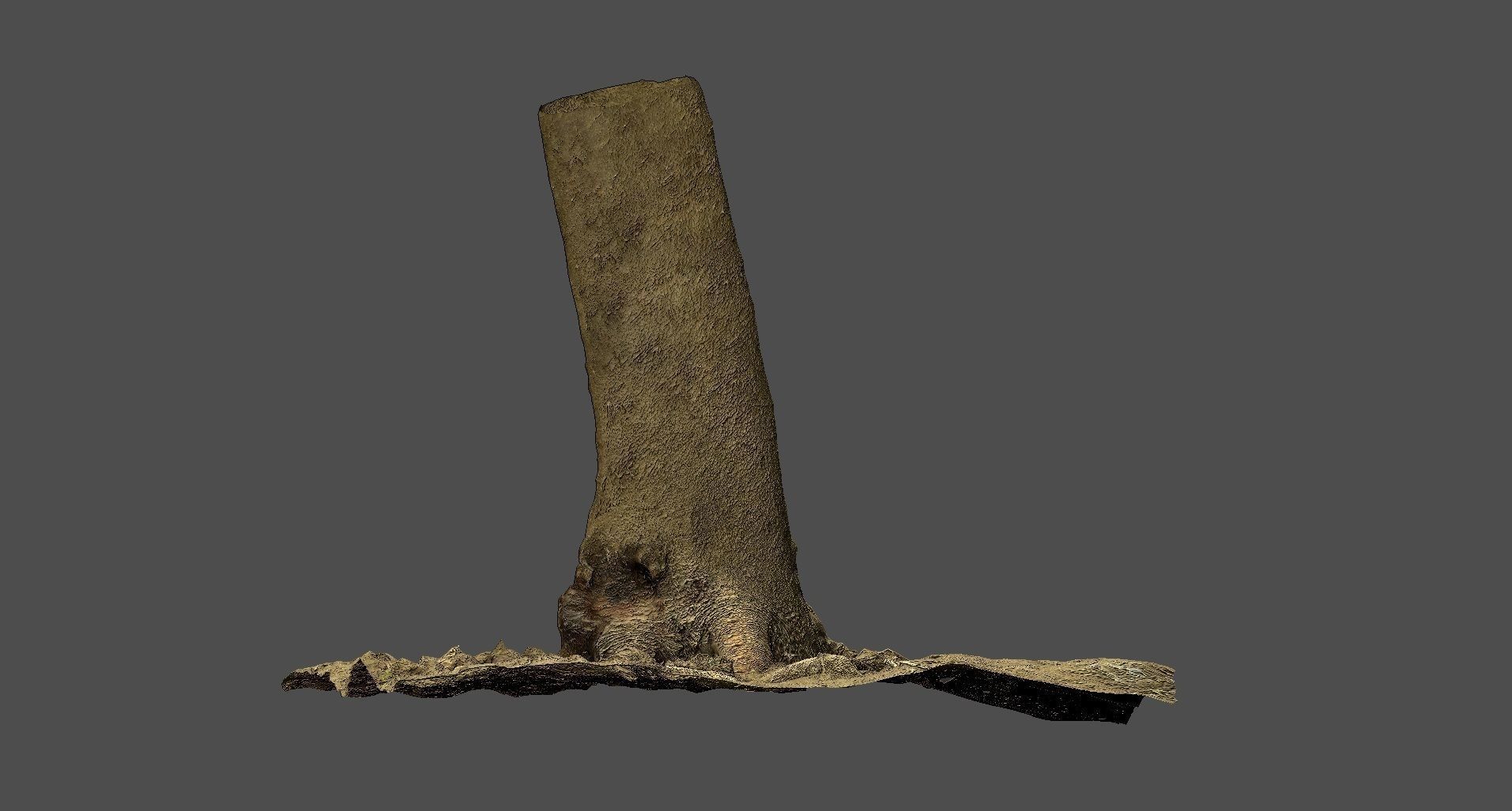 Tree stump Low-poly 3D model_3