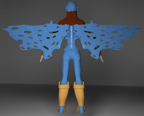 vampire with wings Low-poly 3D model_22
