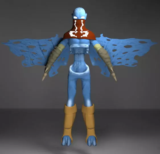 vampire with wings Low-poly 3D model_0
