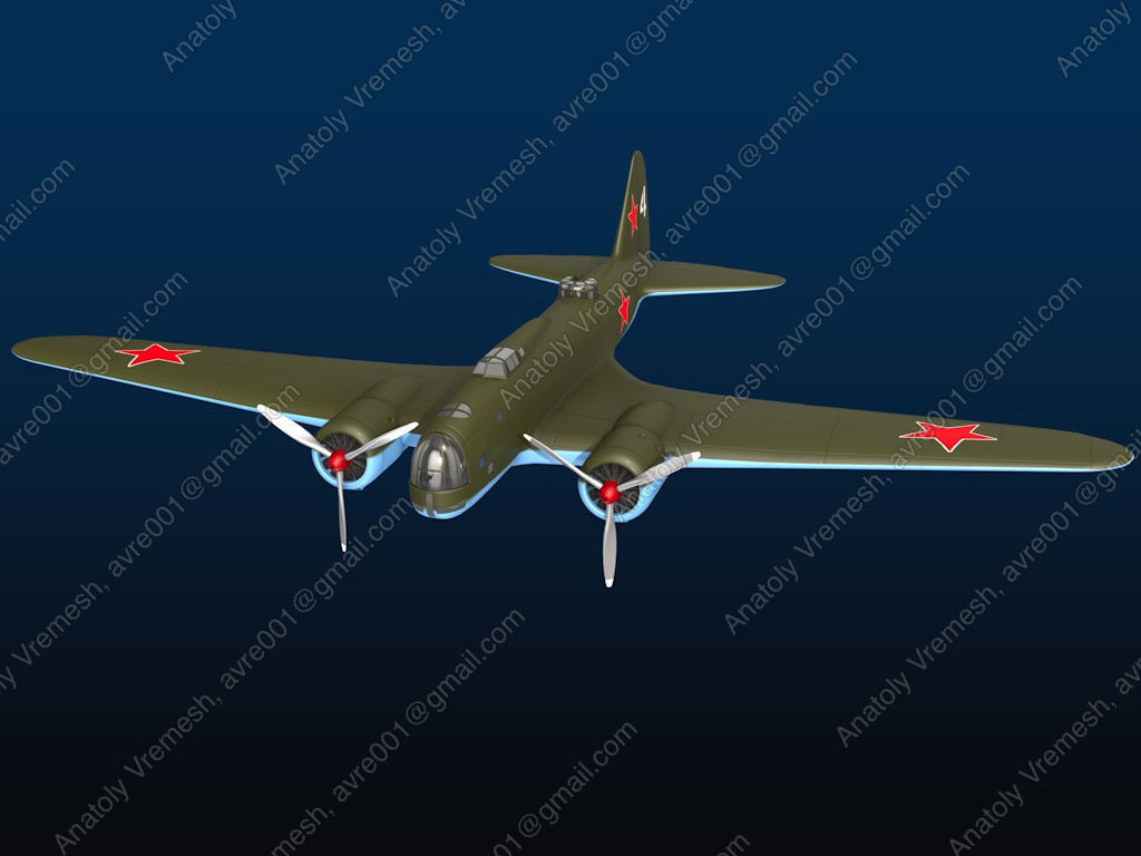 Aircraft DB-3 3D model_4