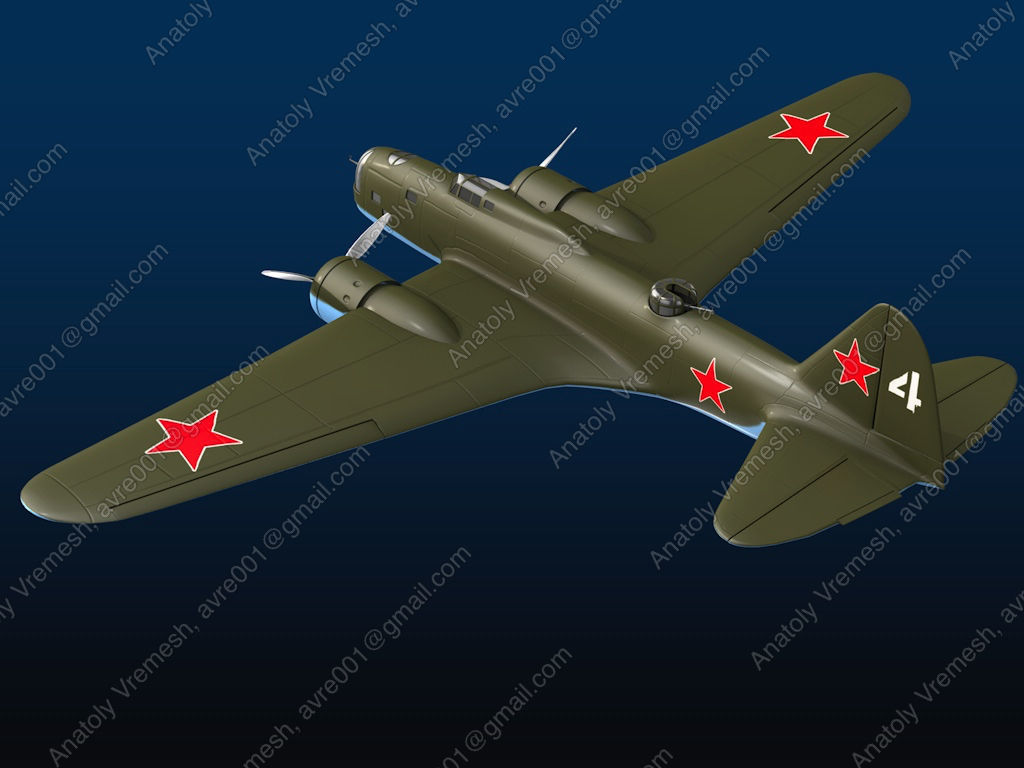 Aircraft DB-3 3D model_2