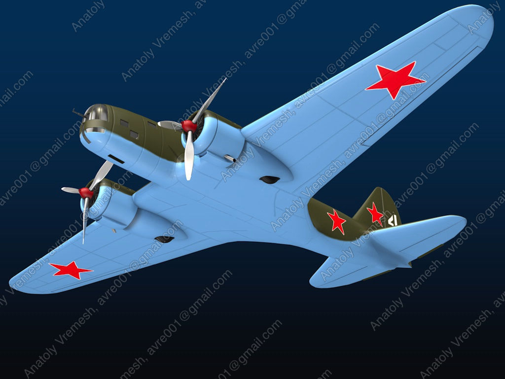 Aircraft DB-3 3D model_1