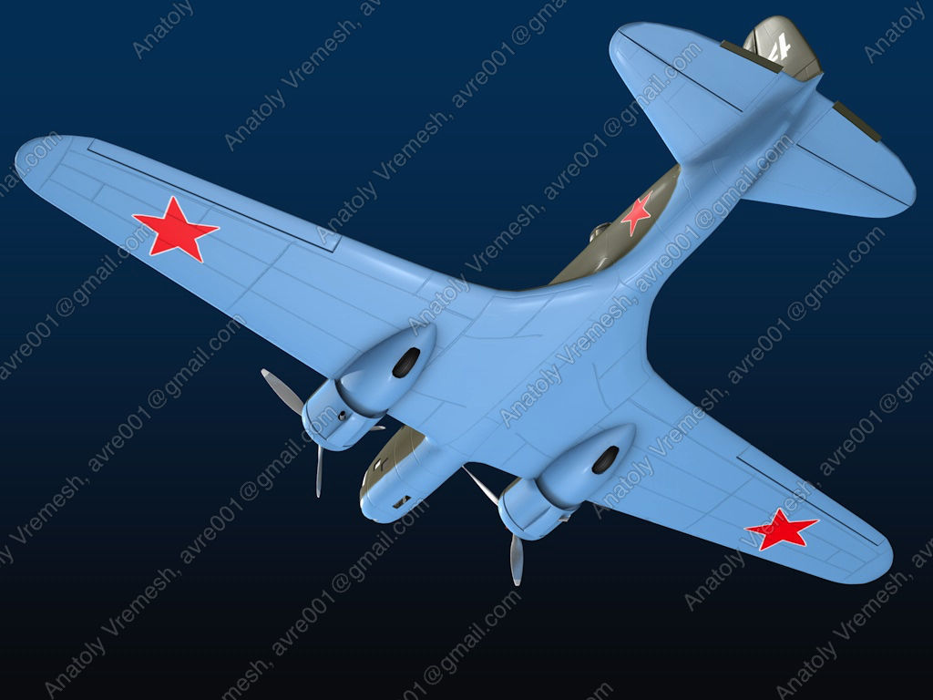 Aircraft DB-3 3D model_3