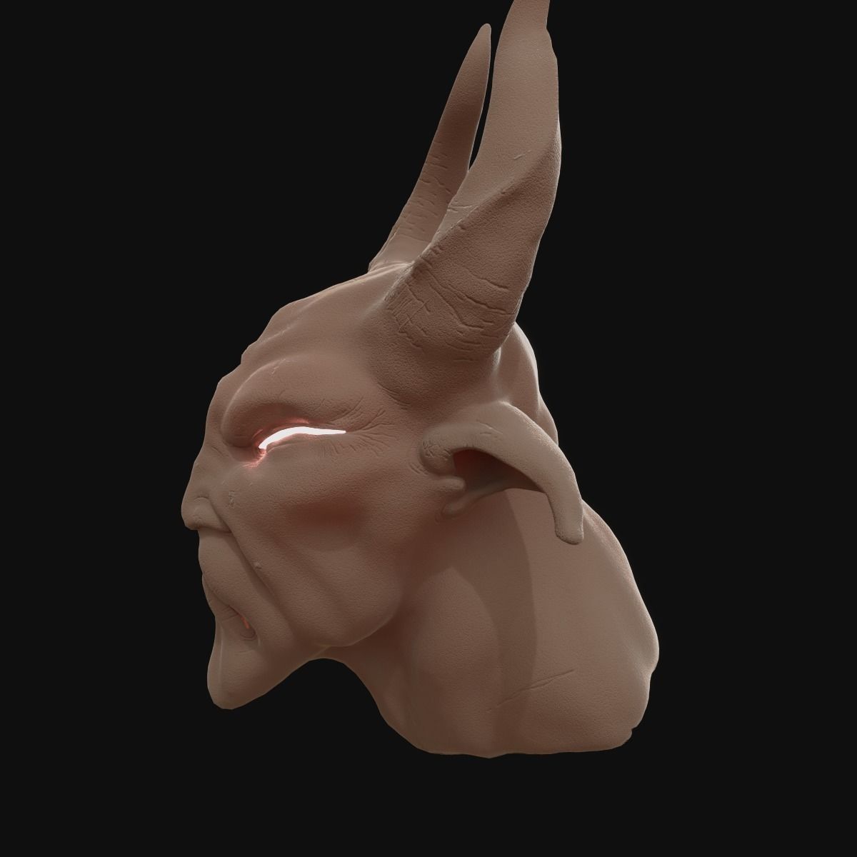 Satyr demonhead 3D model_6