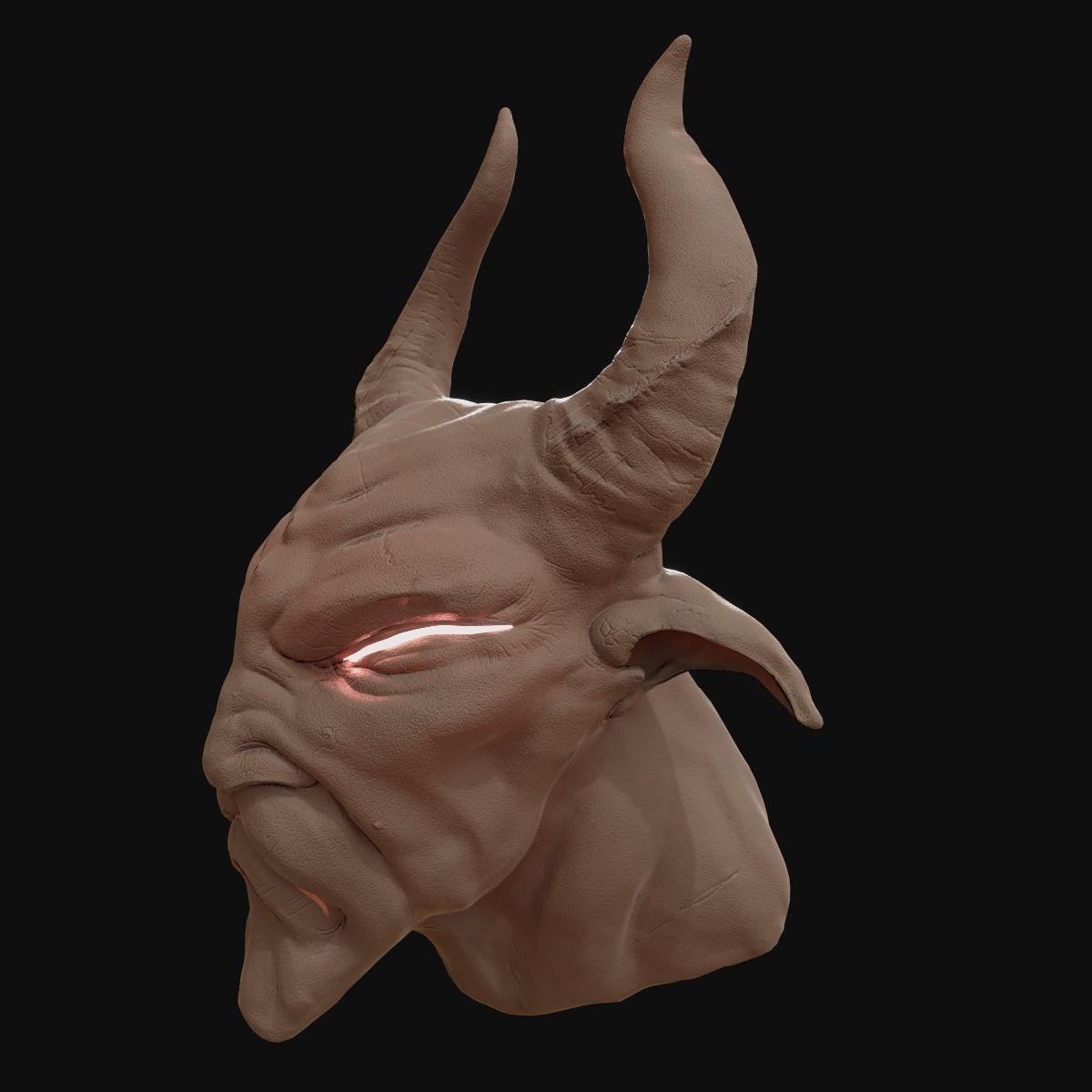 Satyr demonhead 3D model_10