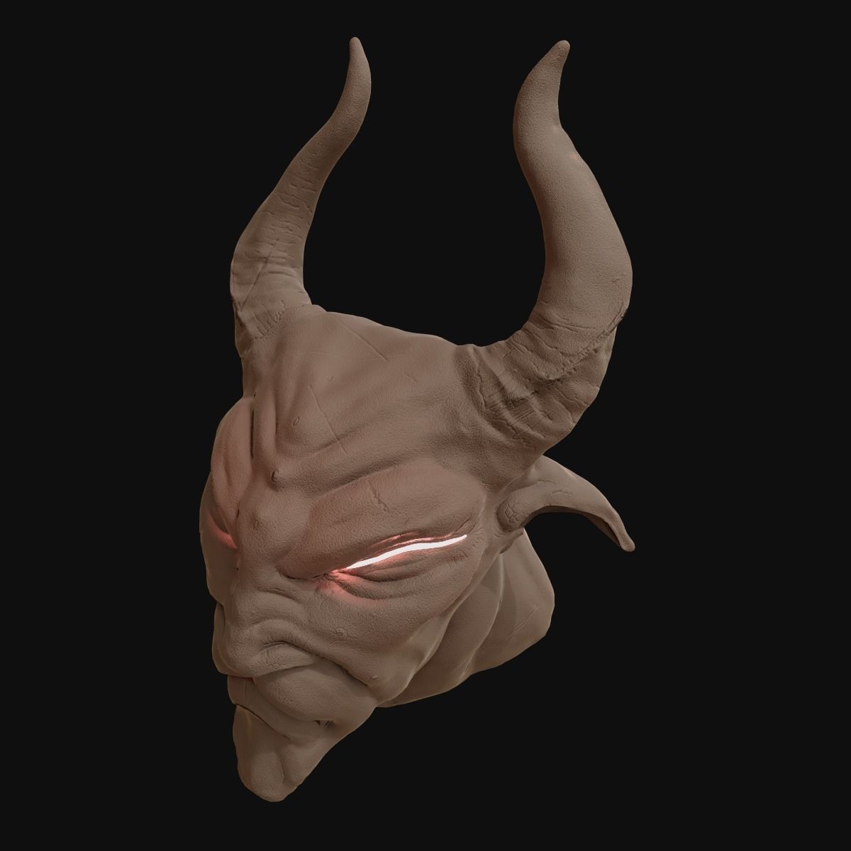 Satyr demonhead 3D model_4