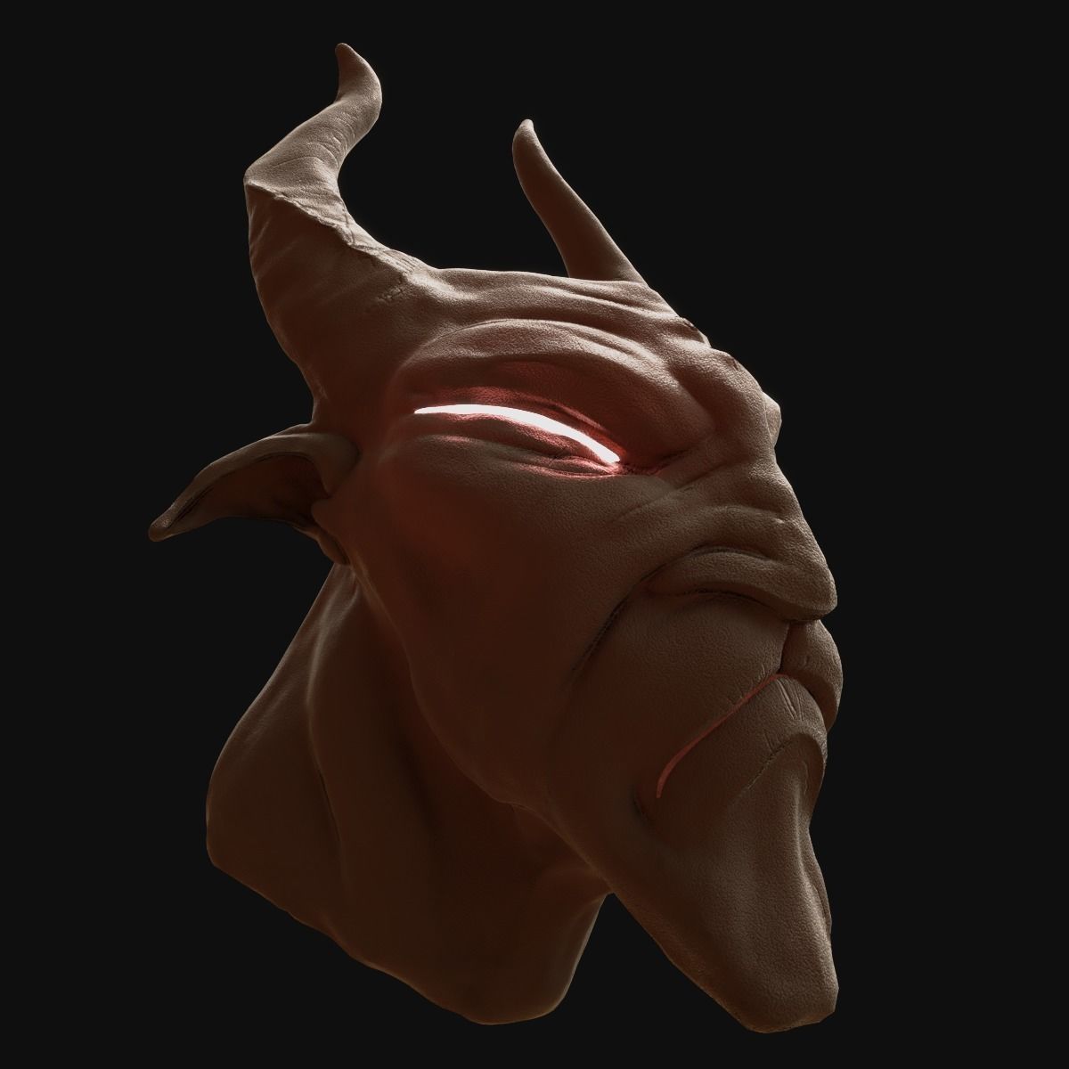 Satyr demonhead 3D model_11