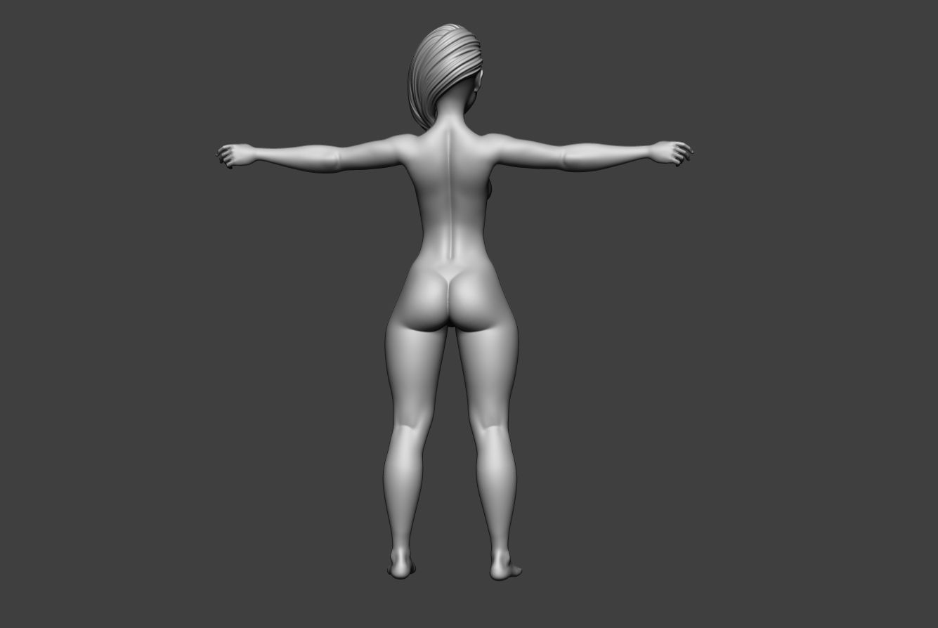 Female Body Basemesh 5 3D model_4