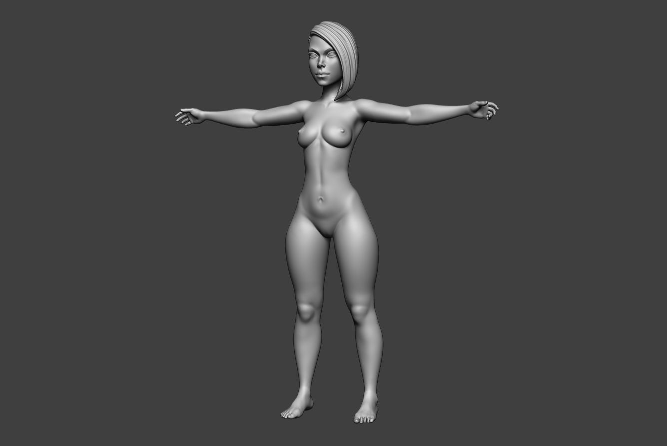 Female Body Basemesh 5 3D model_1