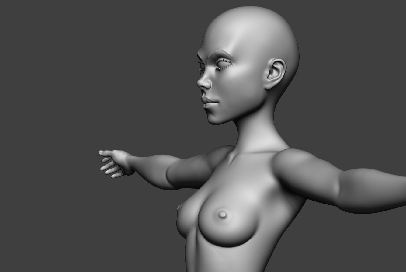 Female Body Basemesh 5 3D model_10