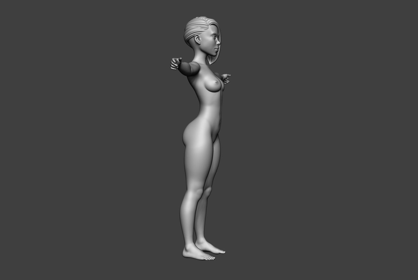 Female Body Basemesh 5 3D model_3