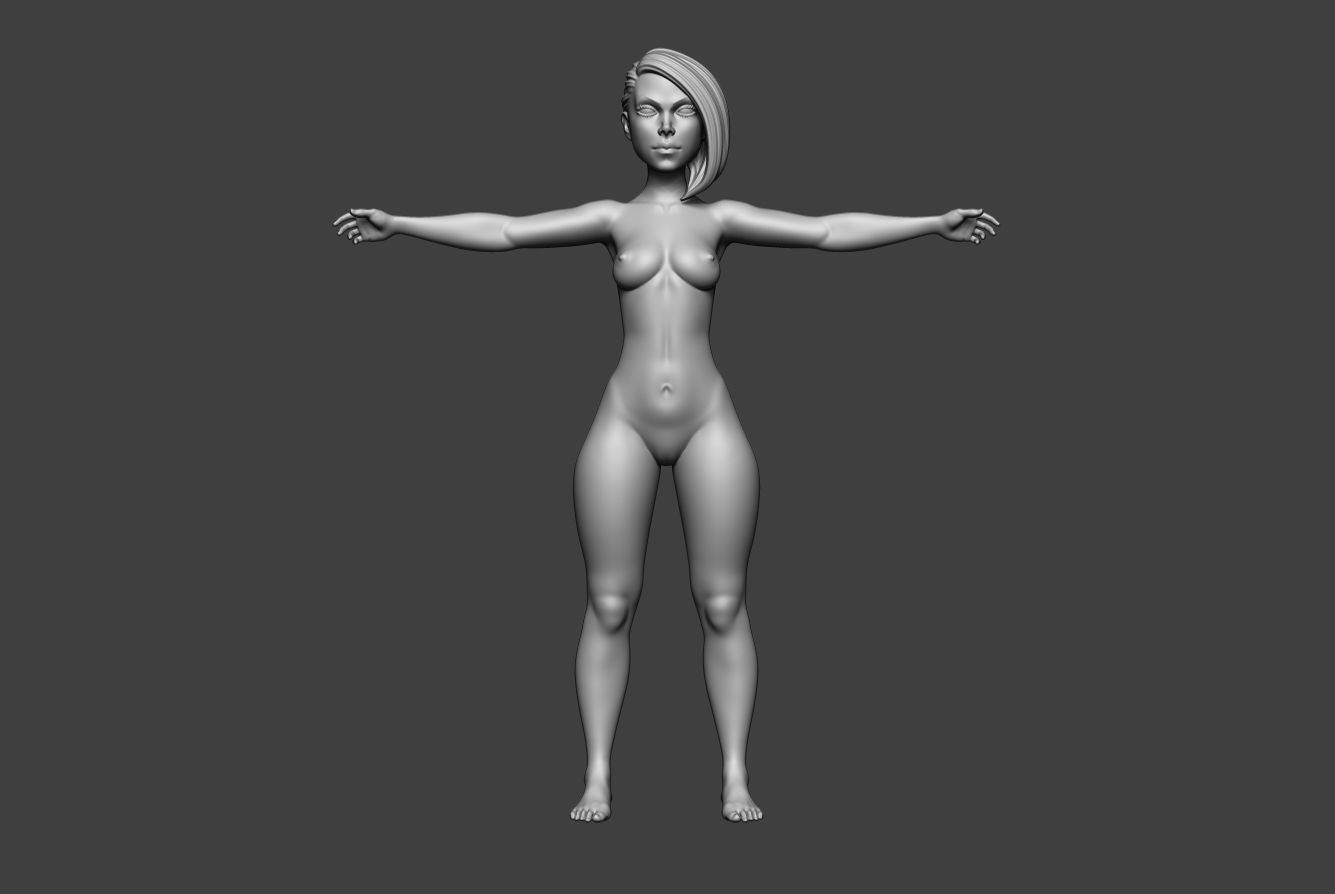 Female Body Basemesh 5 3D model_2