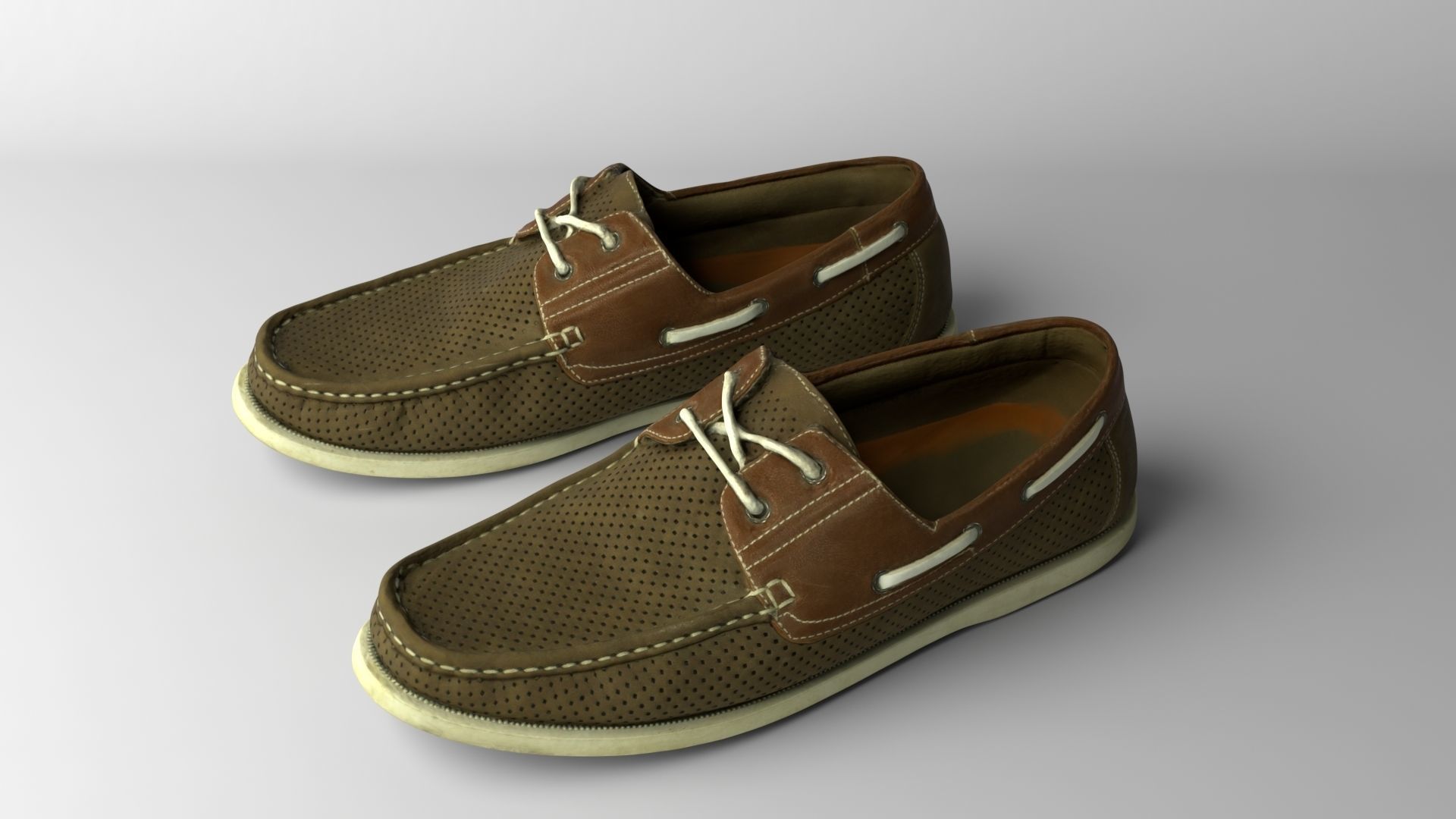 Pair of leather shoes Low-poly 3D model_5