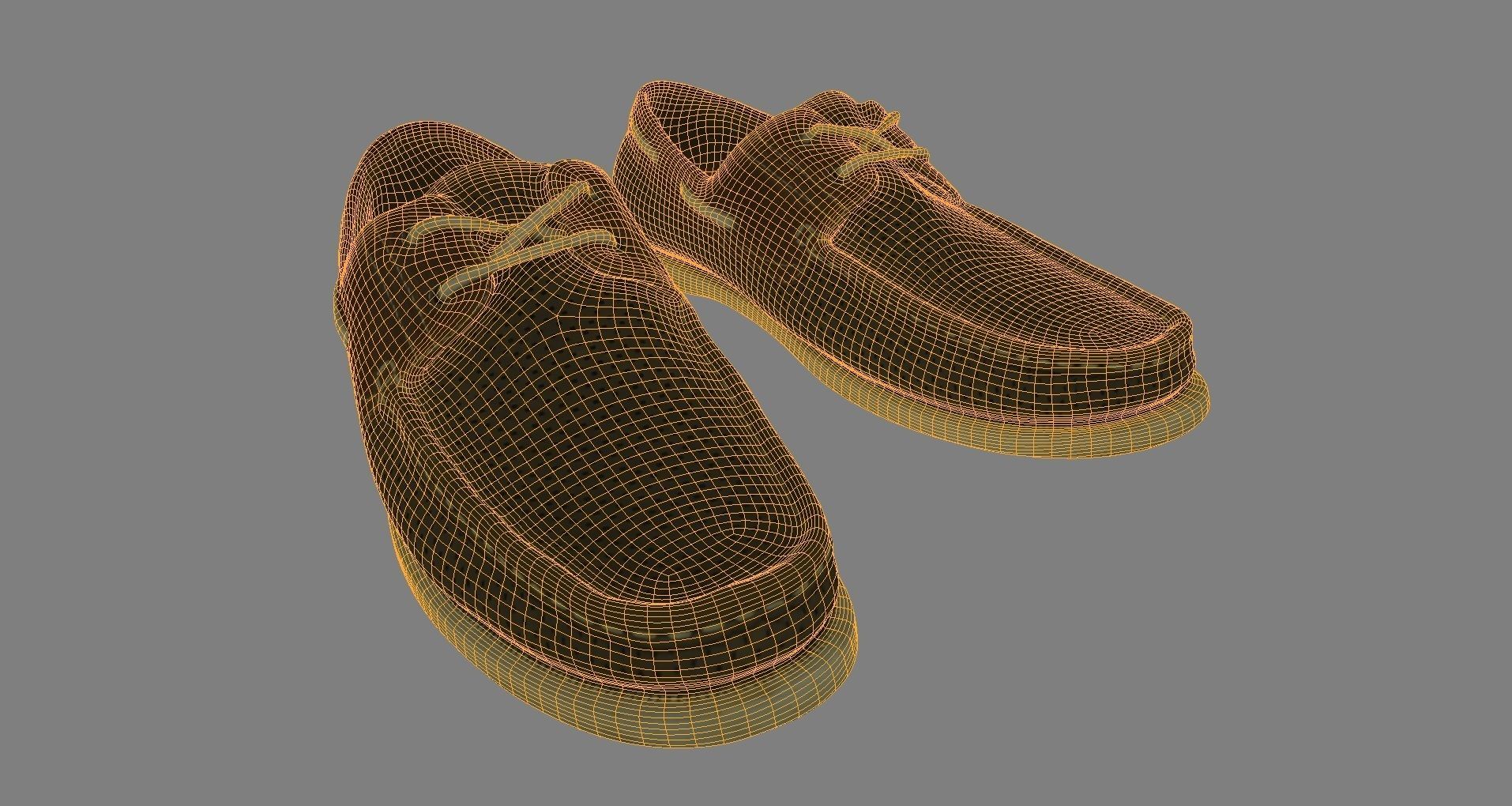 Pair of leather shoes Low-poly 3D model_6
