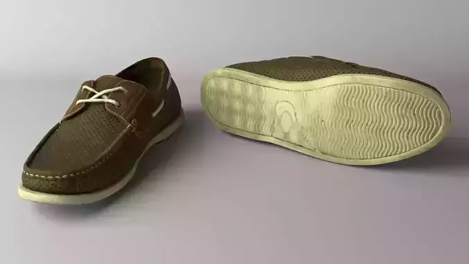 Pair of leather shoes Low-poly 3D model
