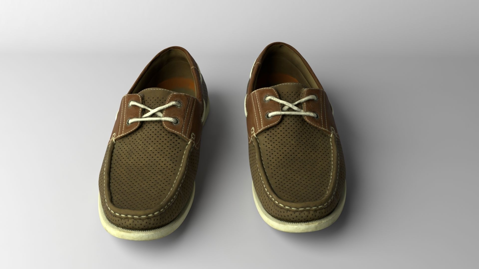 Pair of leather shoes Low-poly 3D model_4