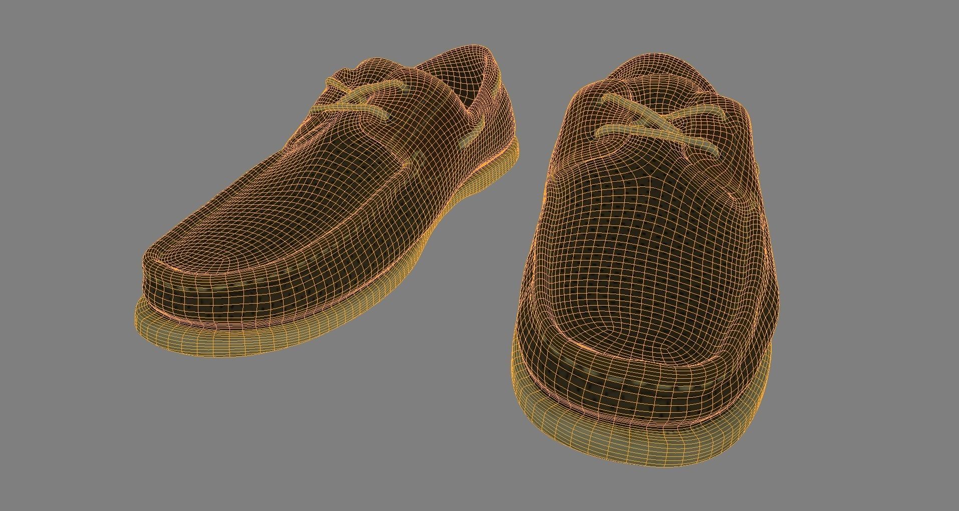 Pair of leather shoes Low-poly 3D model_7
