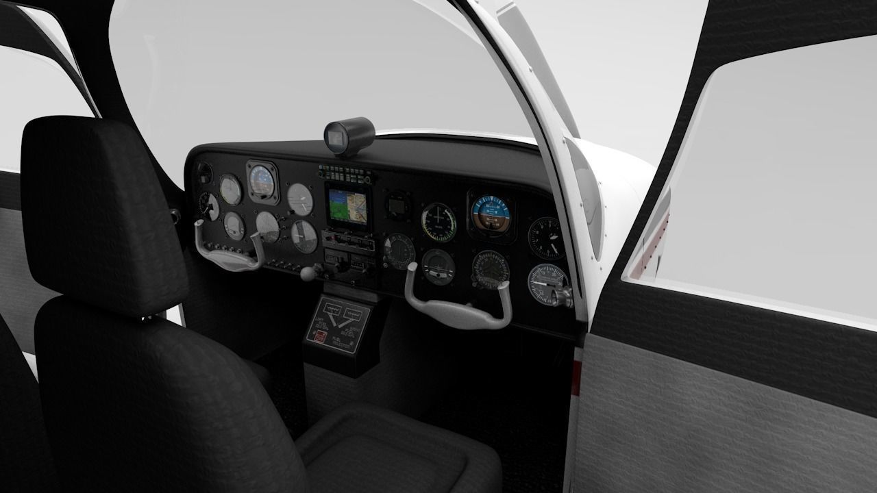 Beechcraft C-23 Sundowner Airplane Low-poly 3D model_8