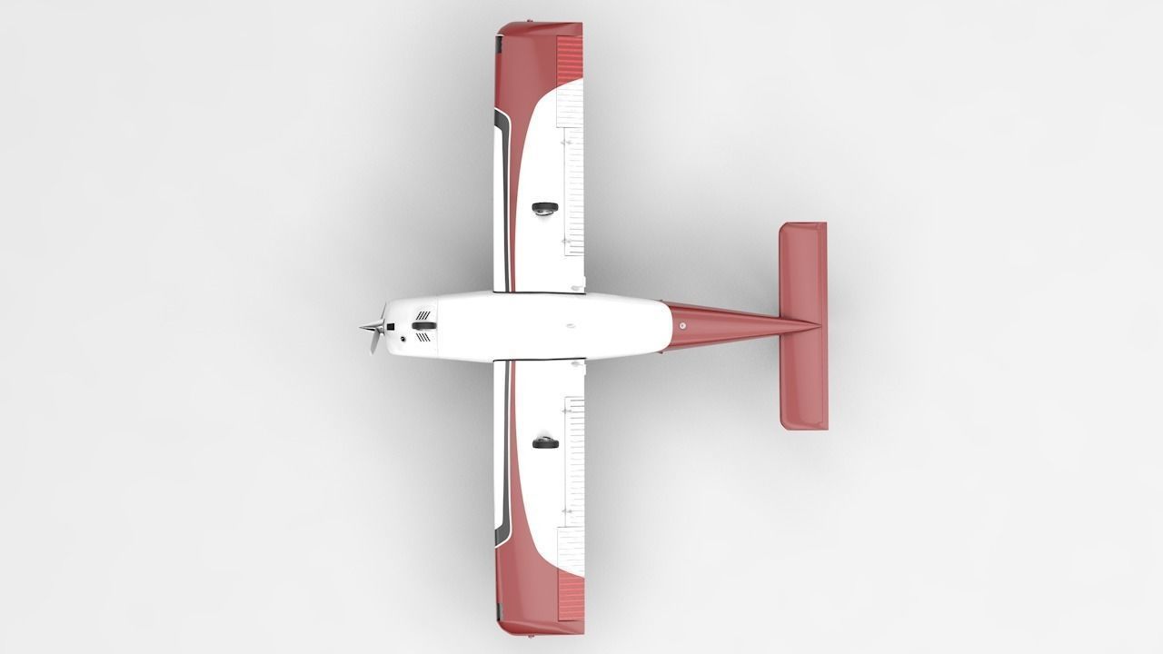 Beechcraft C-23 Sundowner Airplane Low-poly 3D model_7