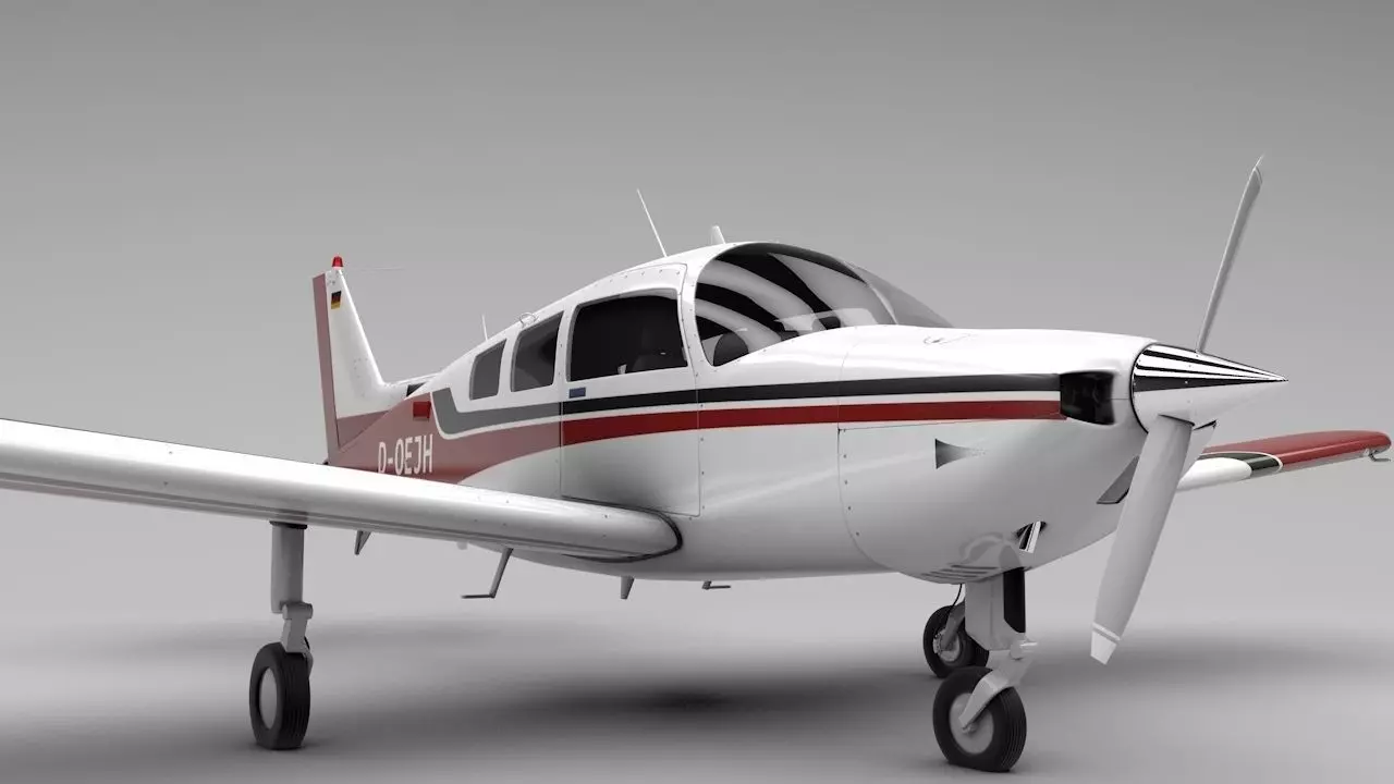 Beechcraft C-23 Sundowner Airplane Low-poly 3D model_0