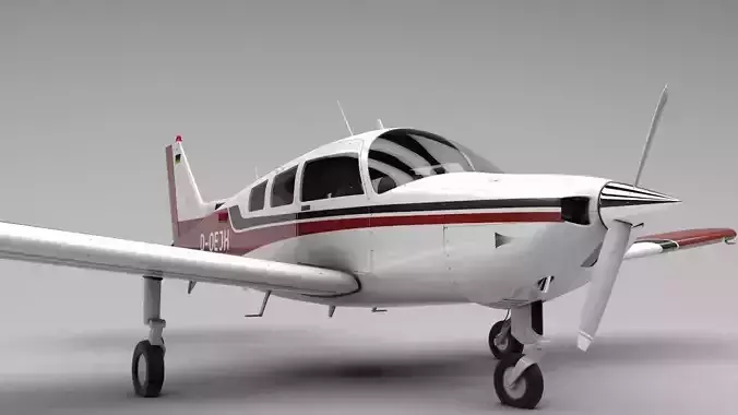 Beechcraft C-23 Sundowner Airplane Low-poly 3D model
