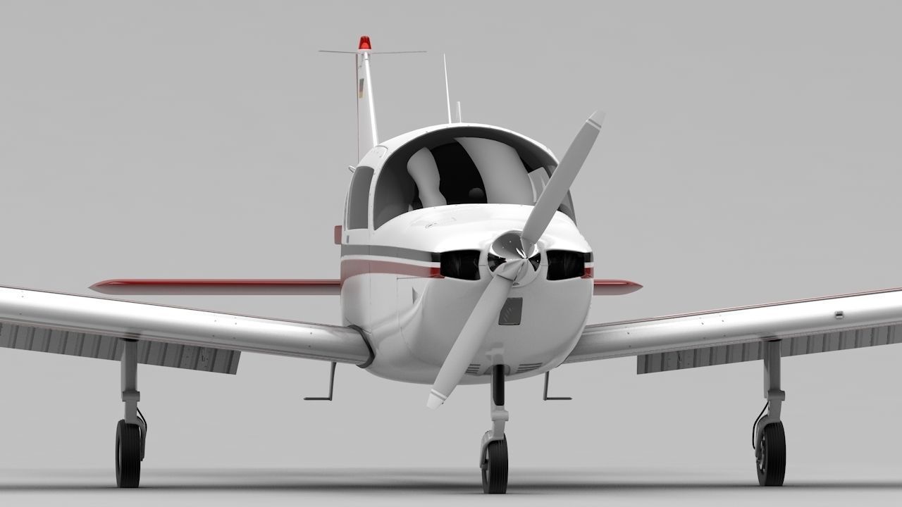 Beechcraft C-23 Sundowner Airplane Low-poly 3D model_6